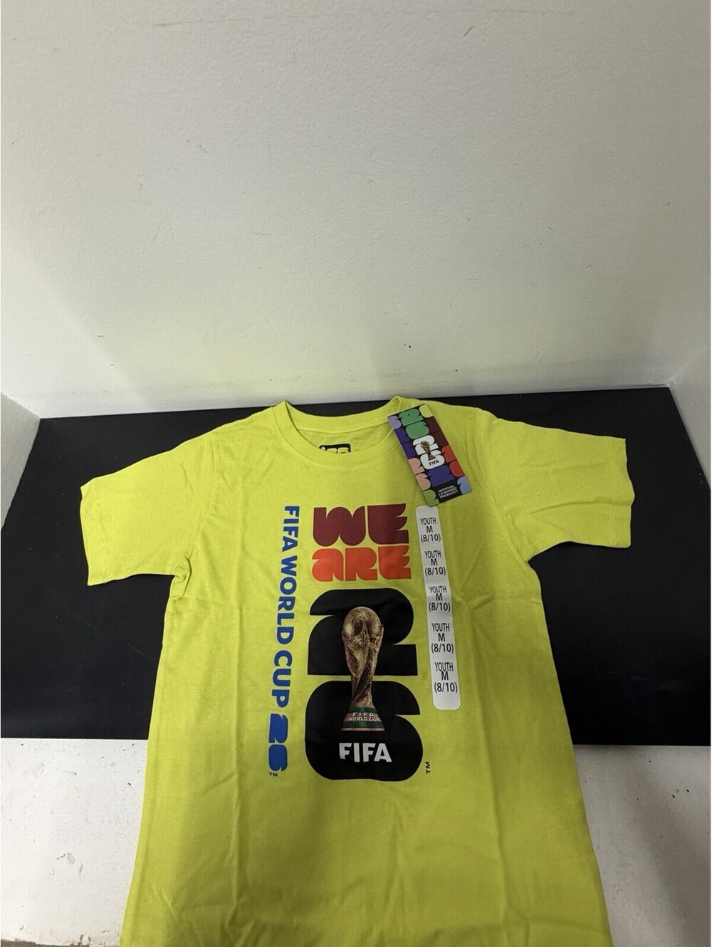 Official FIFA World Cup 2026 Yellow T-Shirt “We Are FIFA” Youth Size XL (NEW)